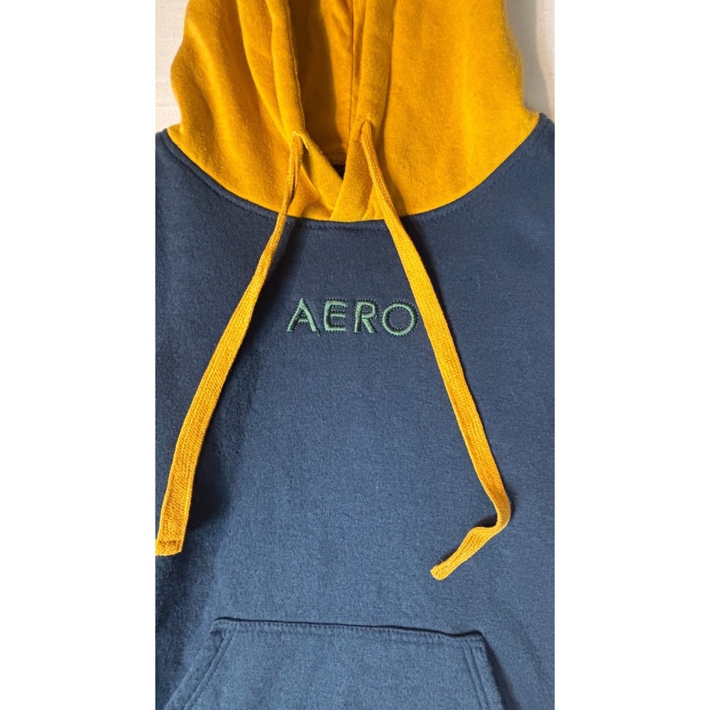 Aeropostale Hoodie Colorblock Blue Yellow‎ Red Green AERO Logo Pullover Sz S - Picture 3 of 14